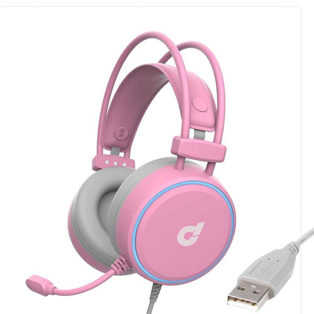 dbE Acoustics GM190 7.1 Virtual Surround Headset Gaming Pink Edition