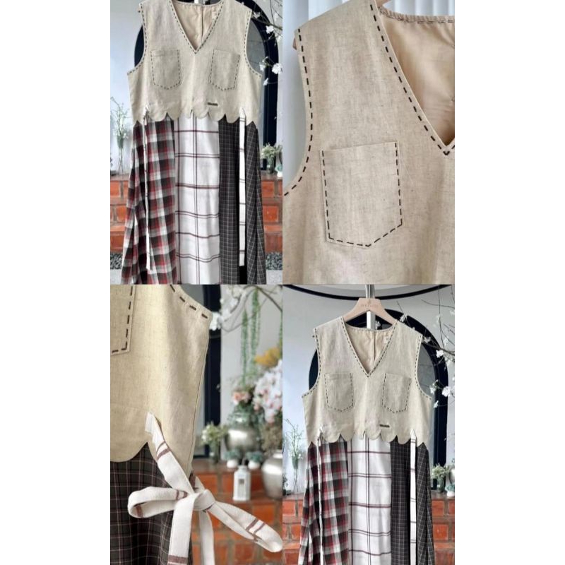 NEREIDA VEST DRESS CREM VOLL 2 by dfr.cloth