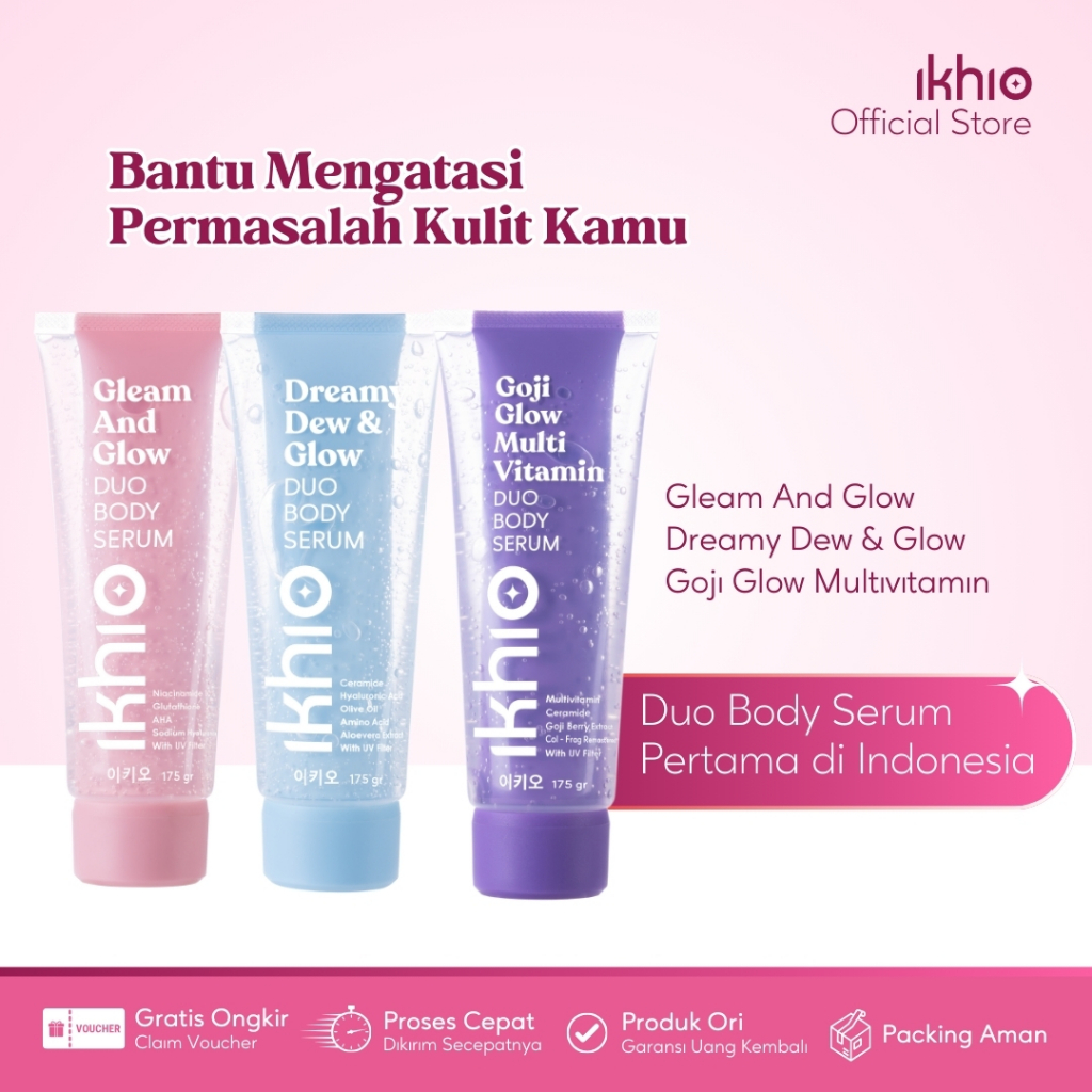 Ikhio [3 Pcs Bundle - Favorite] Duo Body Lotion Serum I Niacinamide I Hyaluronic I Glutathione I AHA