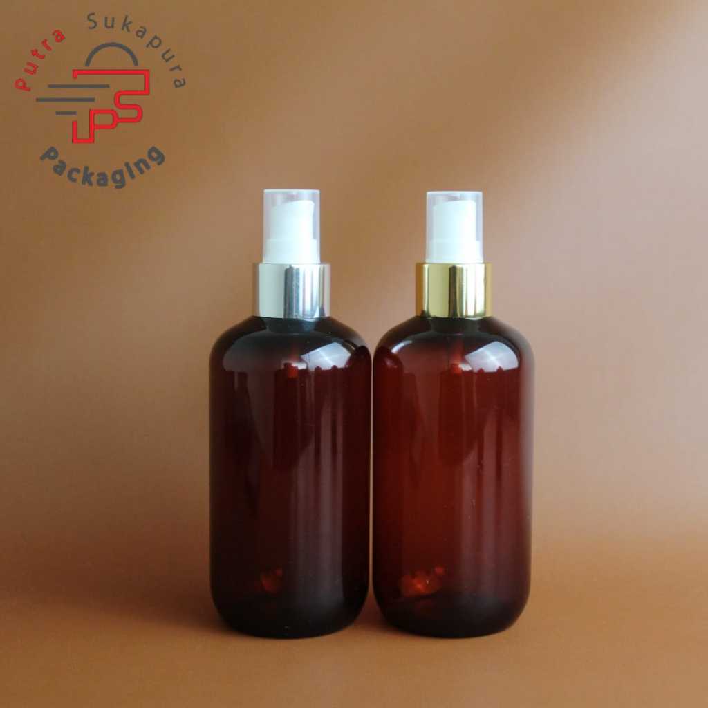 Botol treatment pump 250ml sbr / botol pump treatment 250ml treatment pump alumunium hallcap