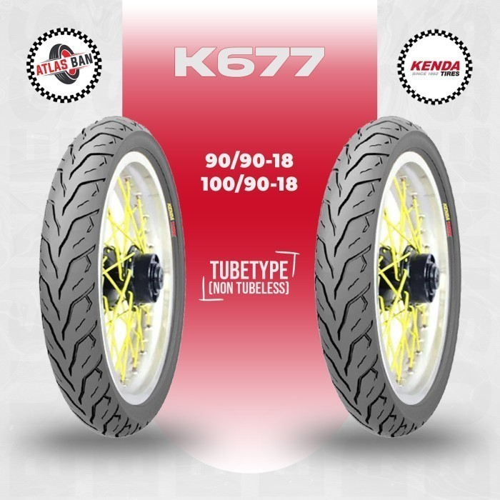 Paket Ban Motor KENDA K677 90/90 - 100/90 Ring 18 Tubeless