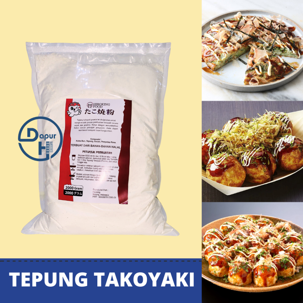 

HIROKING FOOD Tepung Takoyaki Premix Instan 2000 g Halal