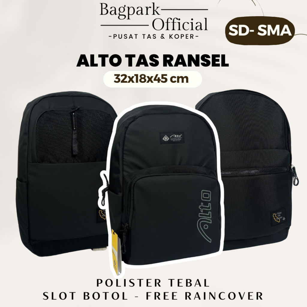 Tas Ransel Polos Alto Perempuan Laki Laki Tas Backpack Laptop Alto Outdoor Tas Sekolah Tas Remaja Pe