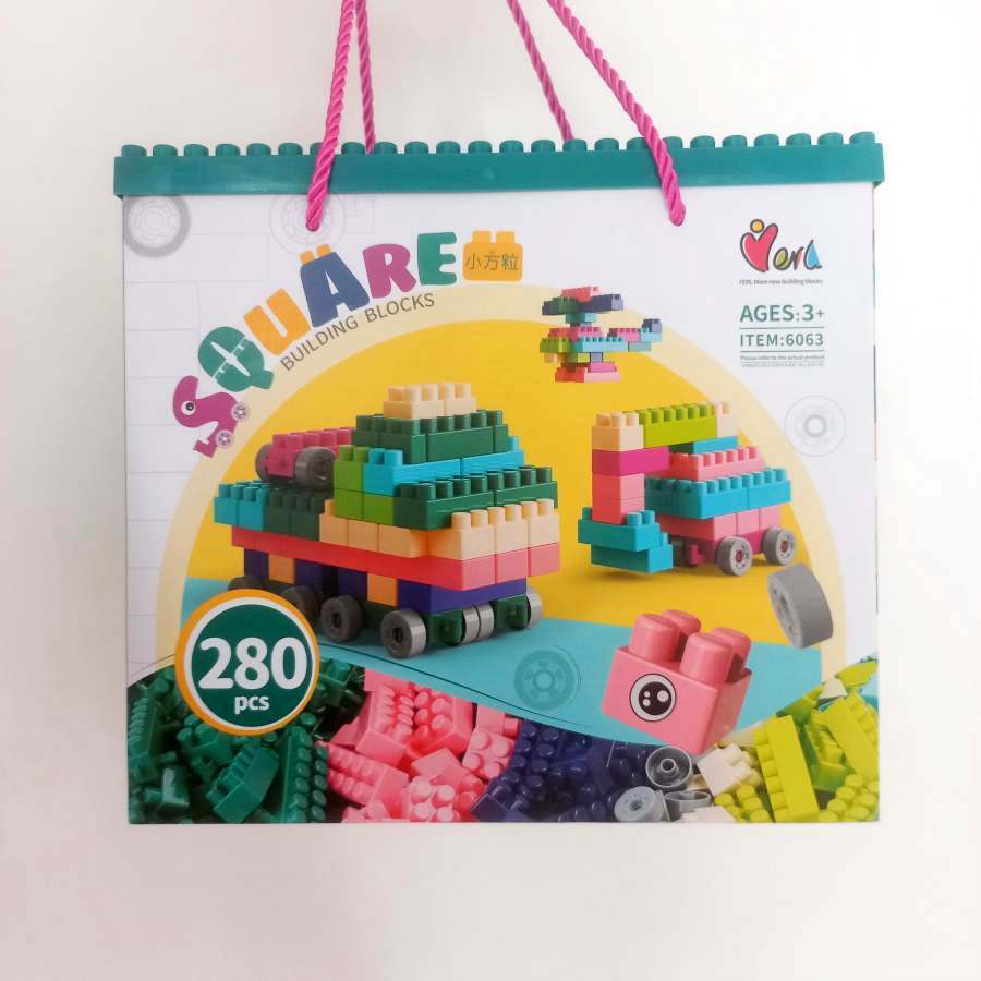 280pcs Building Blocks Balok Susun Besar Roda + STIKER Mainan Anak GIFT BOX DIY Lego Wheels Balita 3