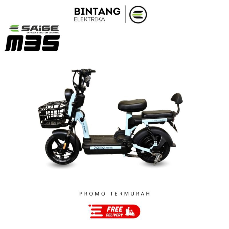 PROMO Sepeda Listrik Saige M35 Garansi Resmi 500W Anti air