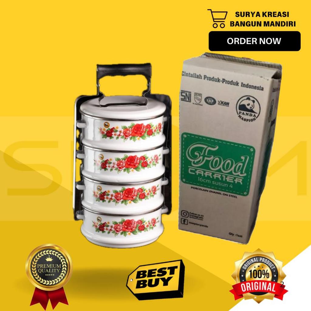 RANTANG MASPION ENAMEL 16 CM SUSUN 4 - RANTANG ENAMEL 4 SUSUN - RANTANG LEBARAN - RANTANG 4 SUSUN