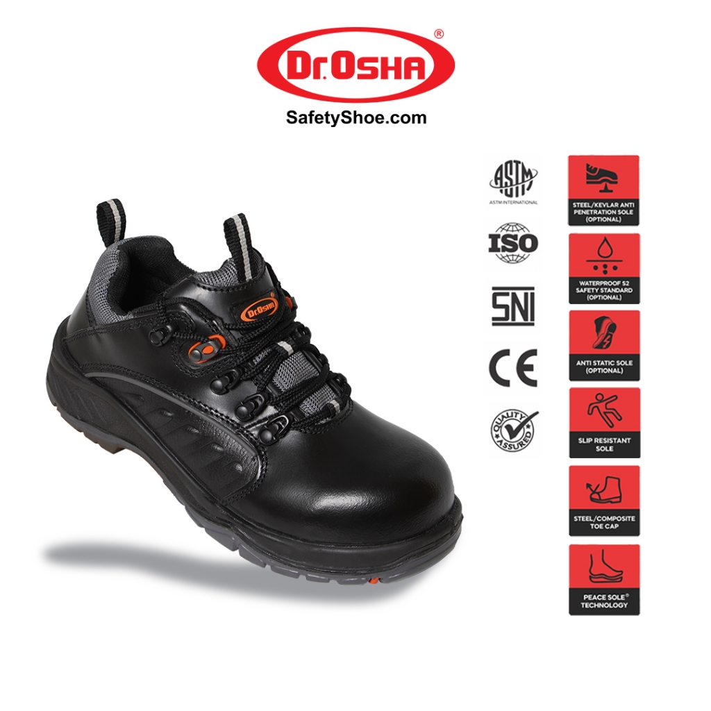 Dr OSHA Paradise 9171 S2 Composite Waterproof Safety Shoes - Black