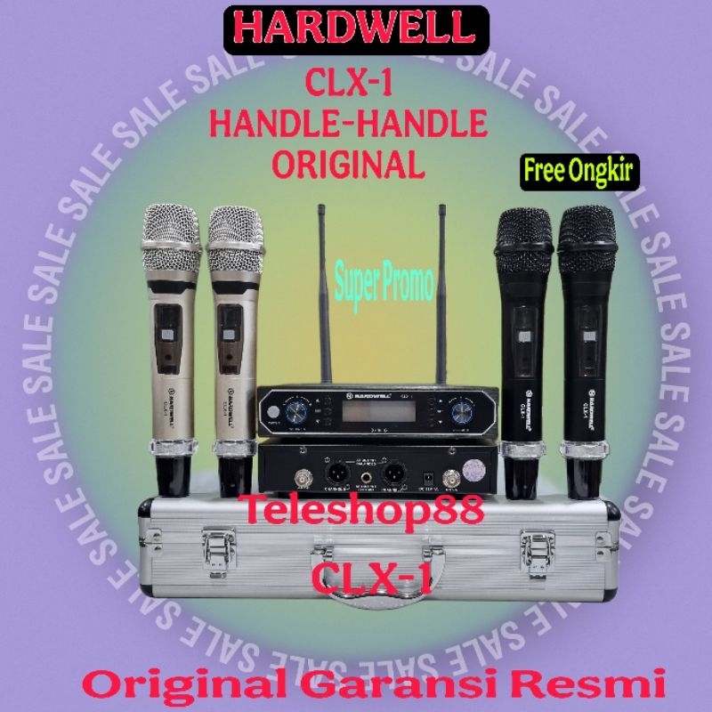 Mic Wireless Hardwell CLX 1 Original 2 Mic Pegang - Hitam