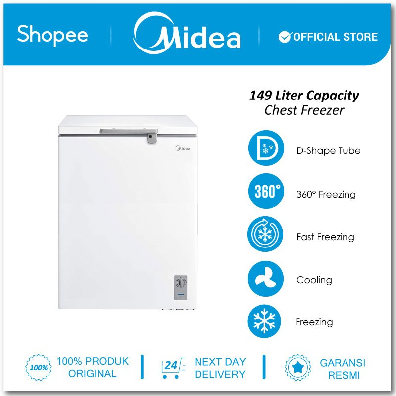 Midea Chest Freezer Box 150 Liter Cepat Beku Garansi Resmi Lampung HS 186CNK