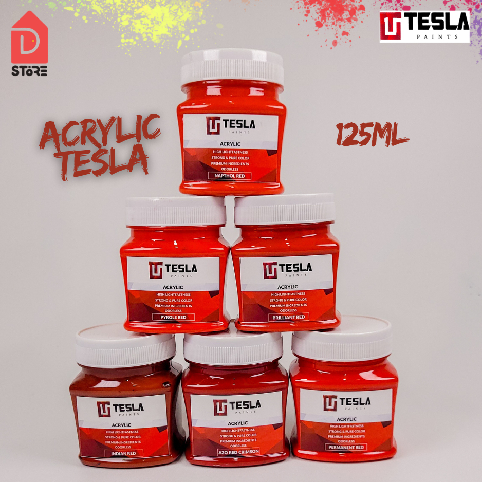 

Acrylic Tesla Paints - Cat Akrilik - Cat Tesla Varian Merah - Red Tones - Tesla 125ml