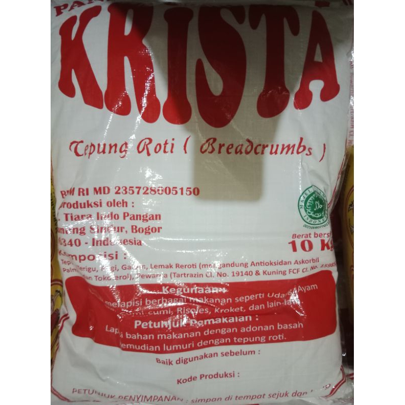 

Tepung panir atau roti merek krista 10 Kg