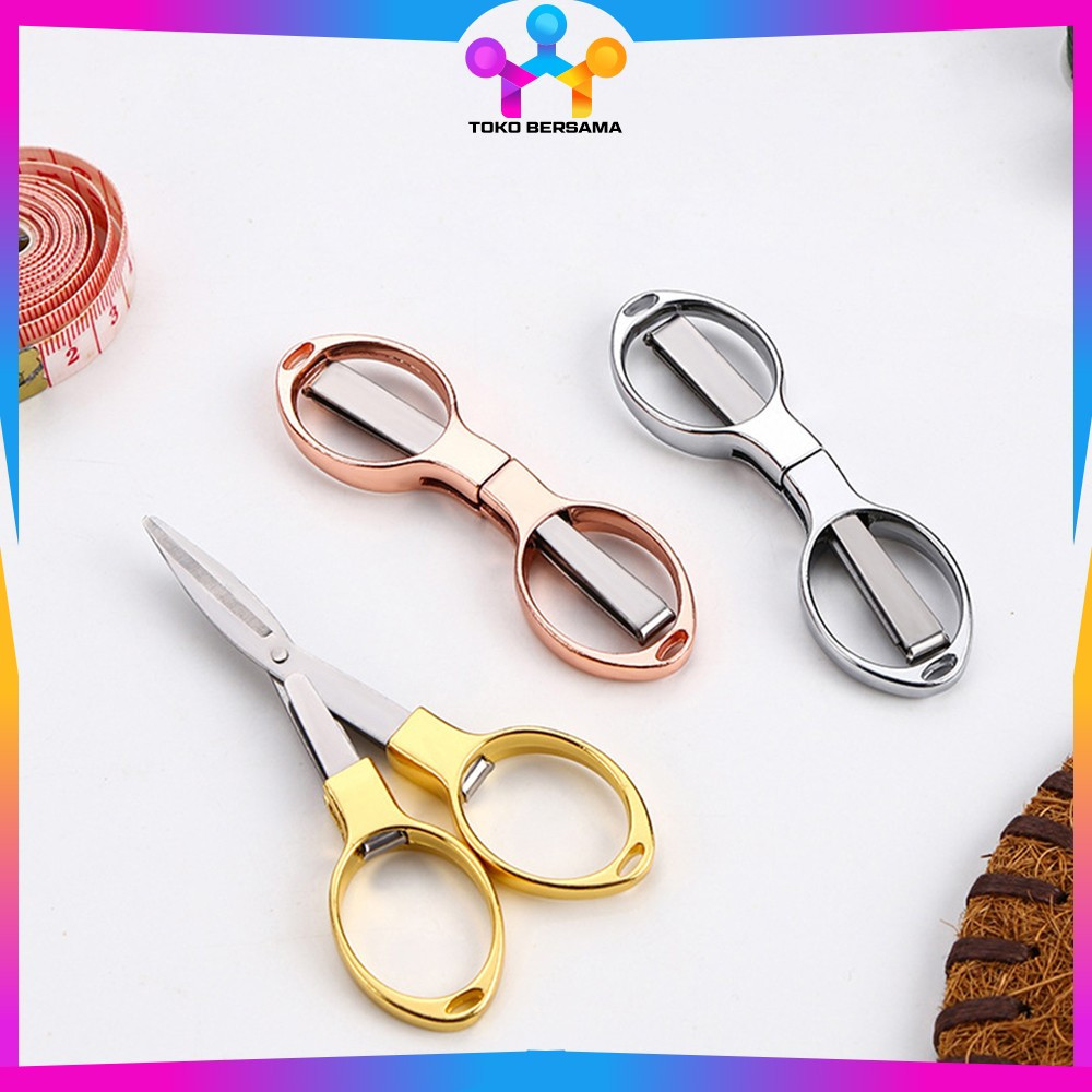 

Gunting Lipat Mini Model Kacamata Stainless Steel / Gunting Travel Scissors Anti Karat Serbaguna Toko Bersama C1199