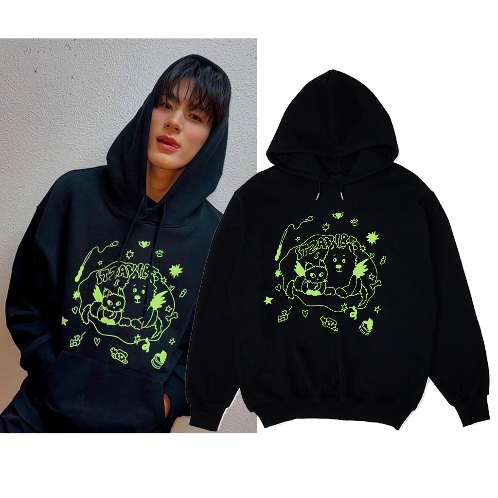 JAKET HOODIE KPOP NCT  JENO ITZ CAT DOG SABLON DEPAN