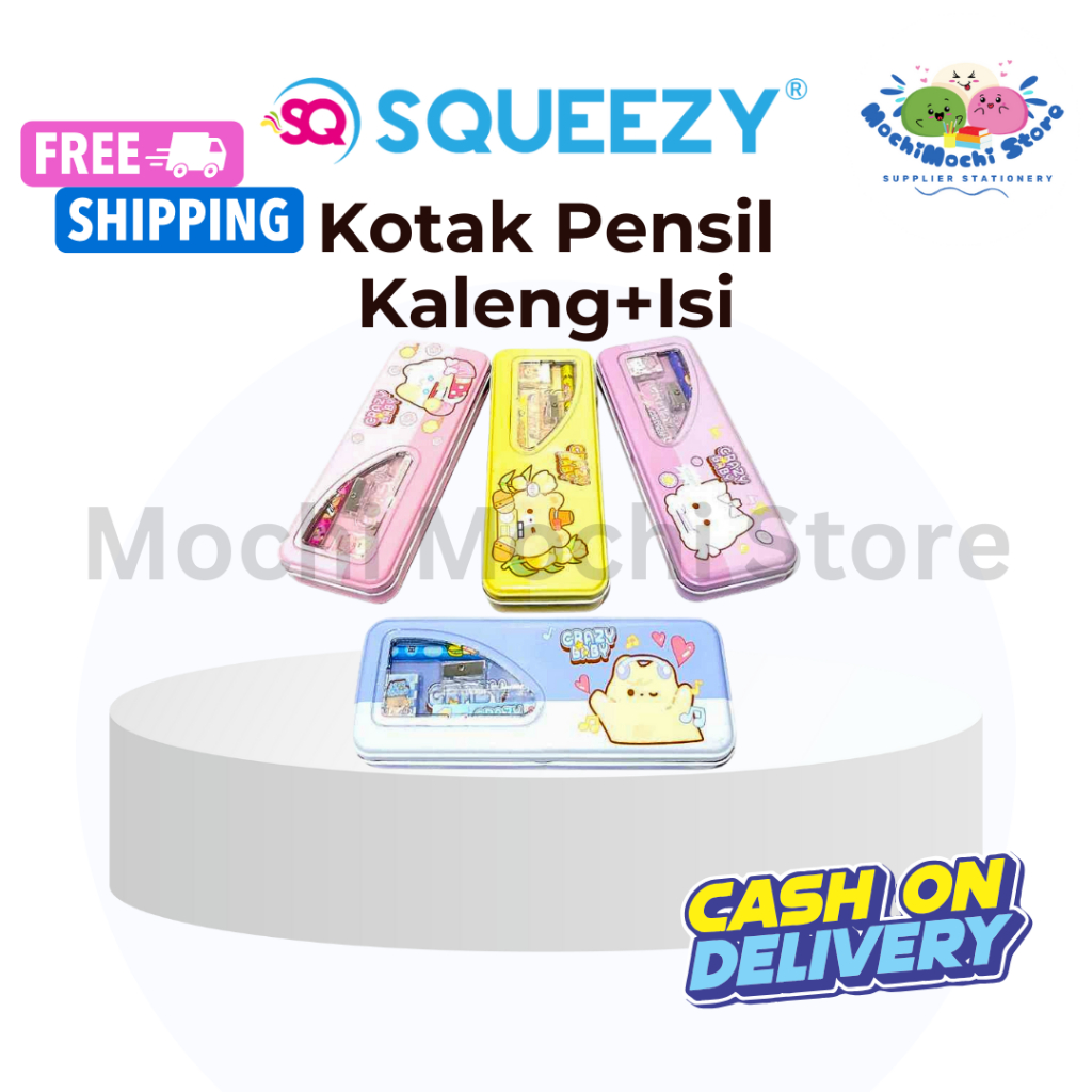 

Kotak Pensil Kaleng + Isi | Kotak Pensil 5 in 1 | Kotak Pensil Free Isi (Pensil, Penghapus, Penggaris dan Serutan) | Tempat Pensil Set Alat Tulis | Pencil Case | Kotak Pensil Kaleng Karakter CC-34