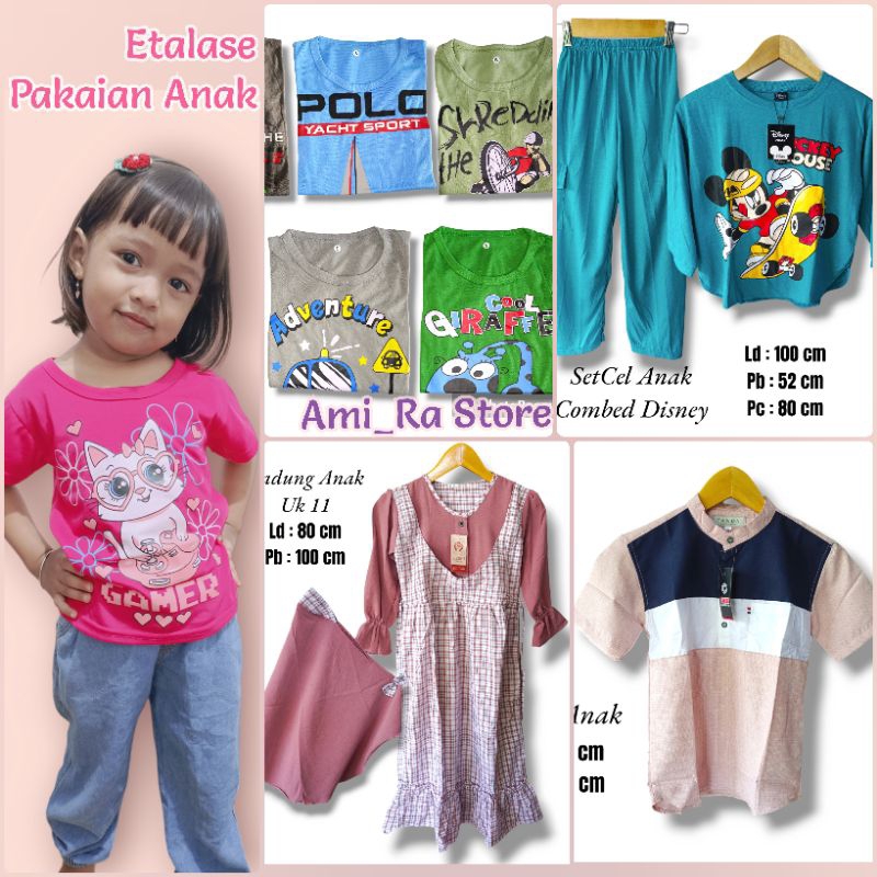 Etalase Baju Anak Cowok / Cewek (Kaos, Gamis, Koko, Setelan Celana)