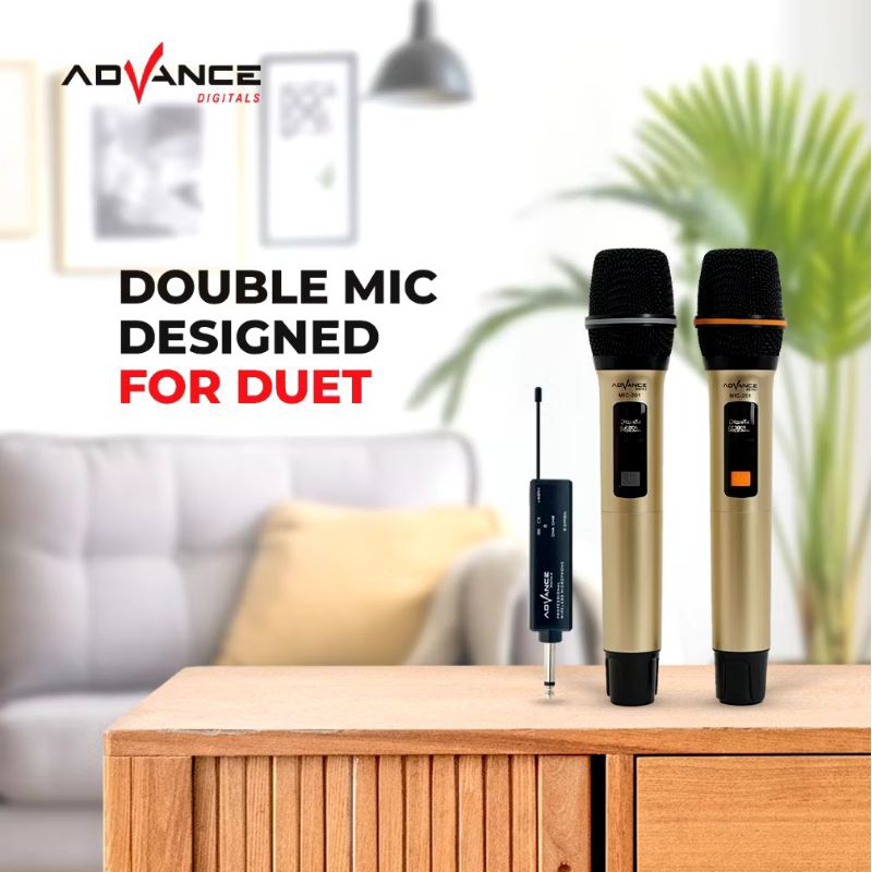 Mic Wireless Dua Mic Advance MIC-201/Microphone wireless Advance MIC-201