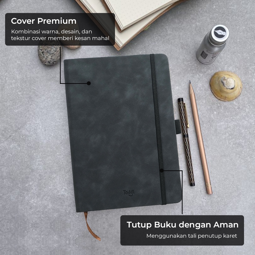 

Toddi Buku Jurnal Hardcover Notebook Diary 200 Halaman Grid A5 - LXY0133 - Black