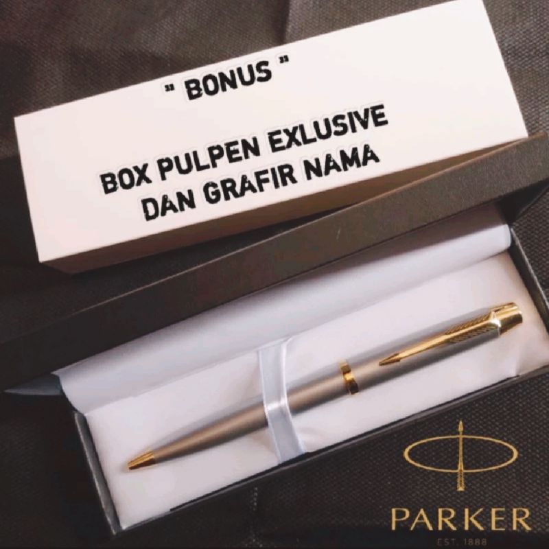

Ballpoint Mewah Pulpen Silver Gold Clip Parker Twist Action Gratis Grafir Nama Dan Box Exlusive