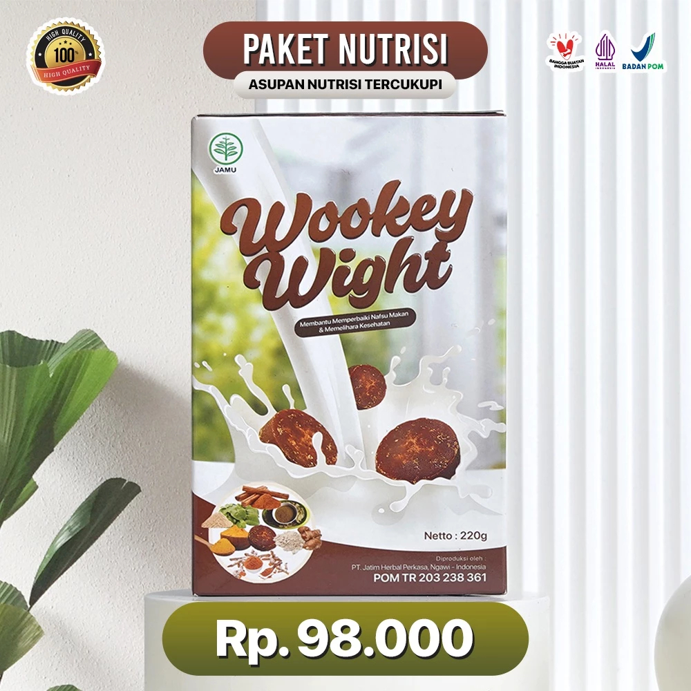 

Wookey Weight Asli - Susu Herbal Penggemuk dan Penambah Berat Badan 1 BOX