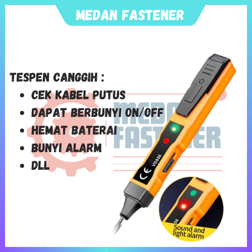 Tespen Listrik Cek Kabel Putus Testpen Otomatis Alarm Tespen Digital AC/DC Multifungsi Canggih