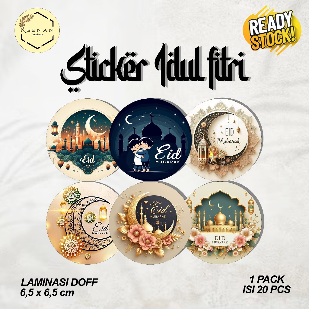 

Sticker Bulat Idul Fitri Sticker Lebaran Ramadan Cookies Kue