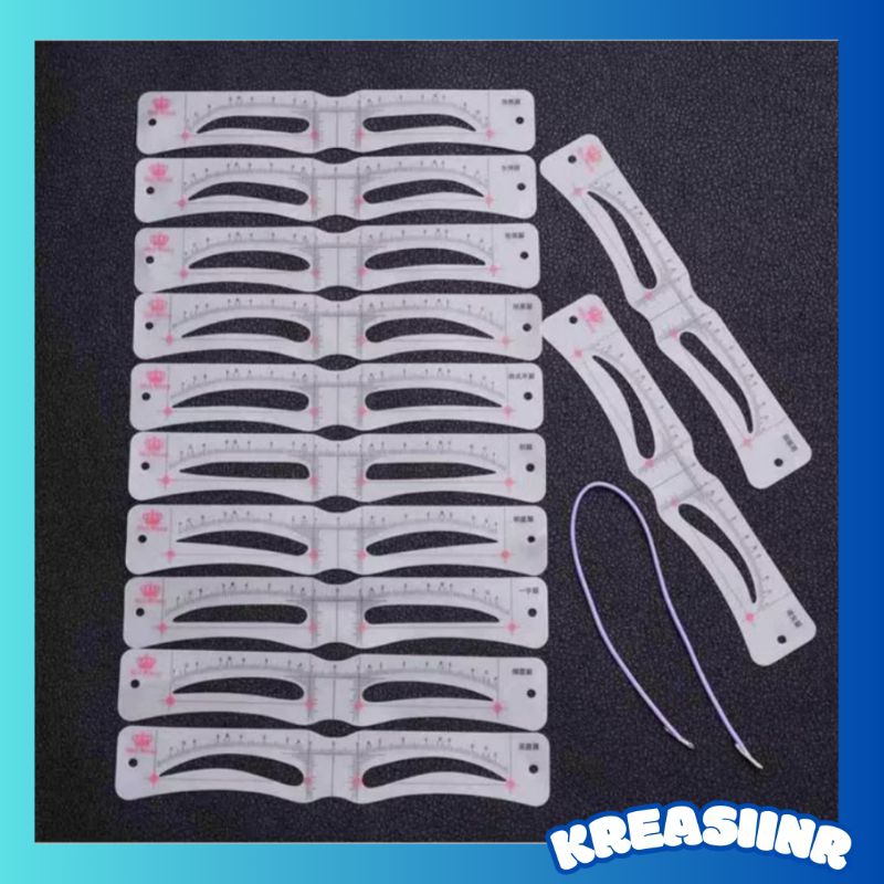 cetakan alis isi 12 free tali / cetakan alis mata