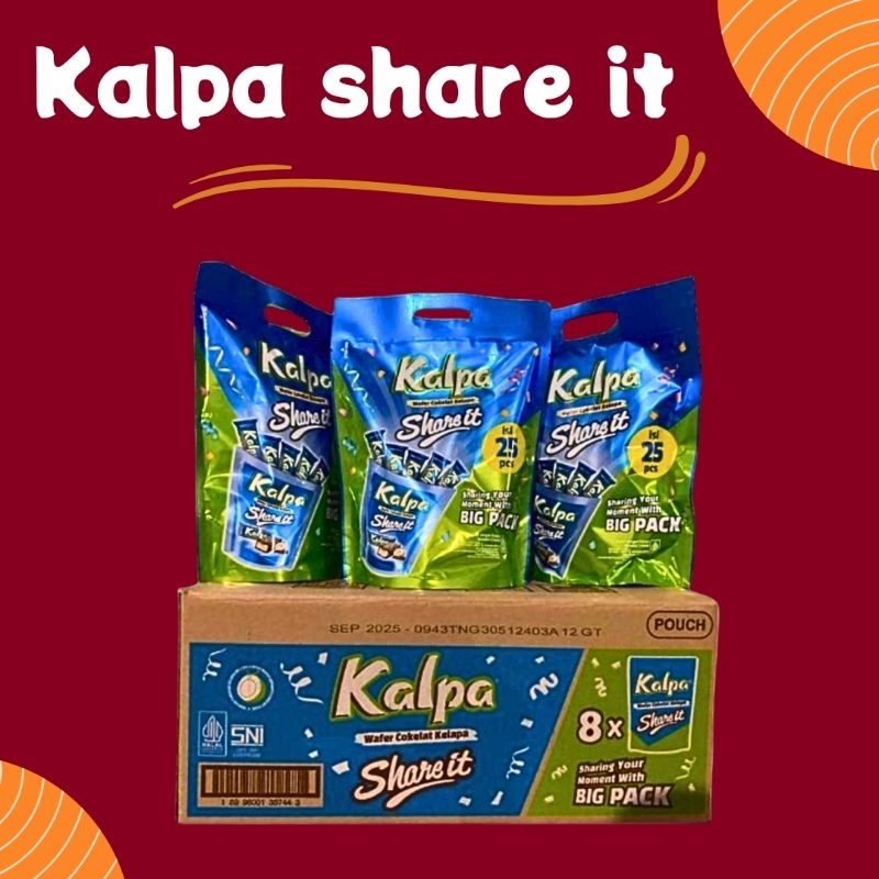 

Kalpa share it isi 25 ,|Wafer coklat kelapa 1 karton isi 8