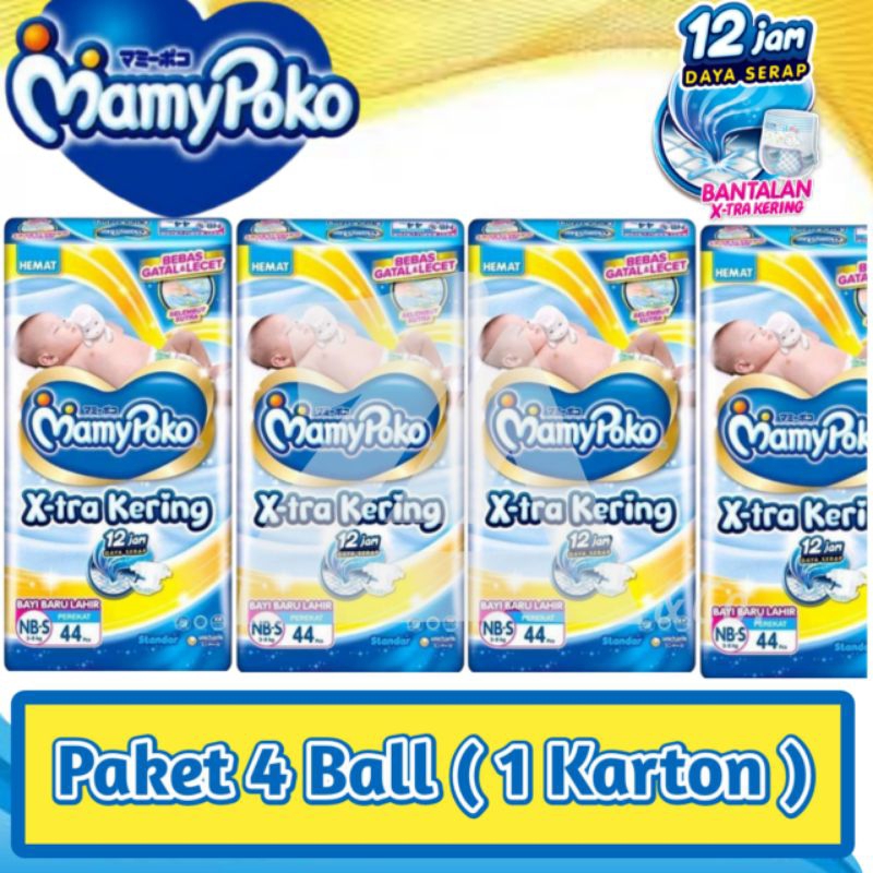 ZA&Co_MamyPoko X-tra Kering | Mamypoko NB-S 44 perekat | pempers bayi baru lahir