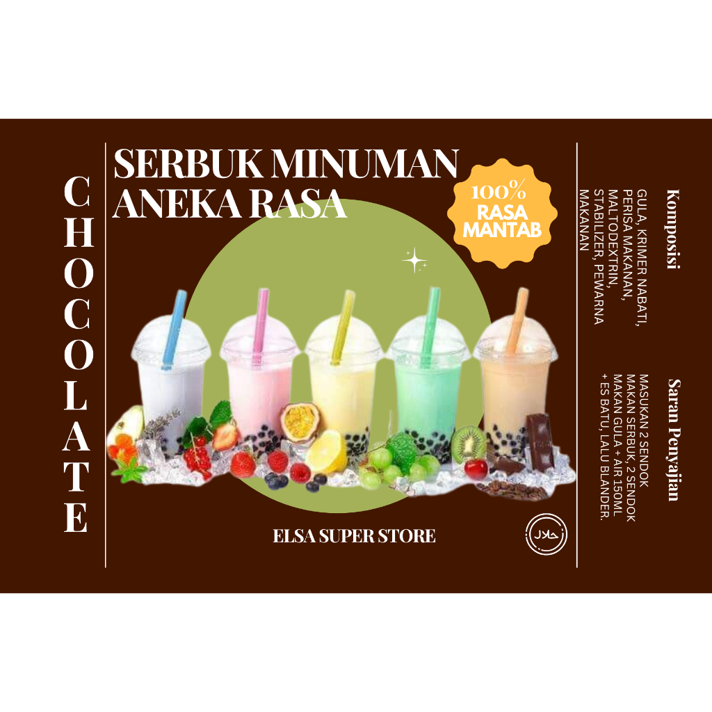 

SERBUK MINUMAN RASA COKLAT 500GR