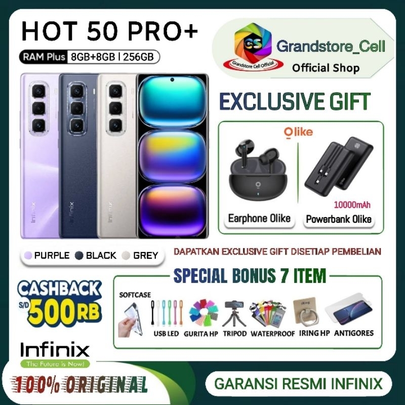 INFINIX HOT 50 PRO Plus RAM 8/256 GB | INFINIX HOT 50 PRO+ RAM 8/256 GB GARANSI RESMI INFINIX INDONE