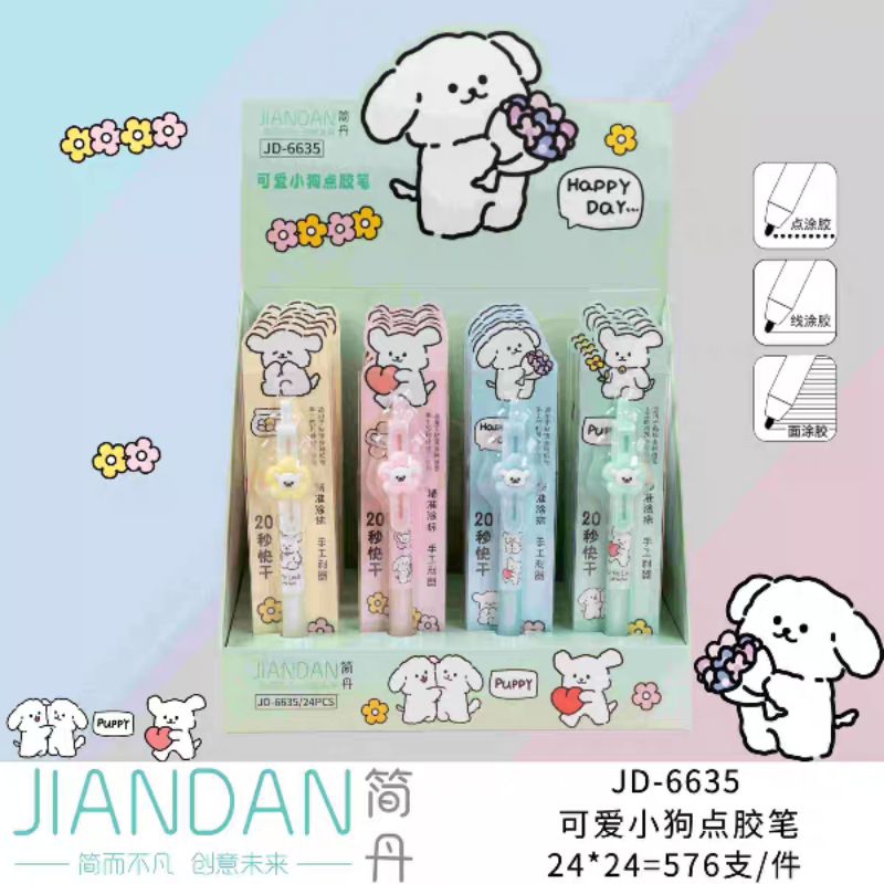 

Lem Pulpen Lucu Perekat White Dog Motif Anjing Guguk/ Glue Pen Cute