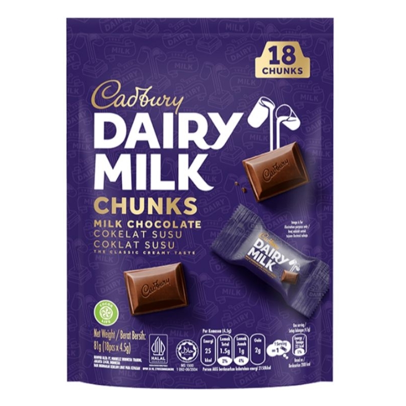 

Cadbury Dairy Milk Chocolate Bites 18 x 4.5 gram coklat batangan kecil