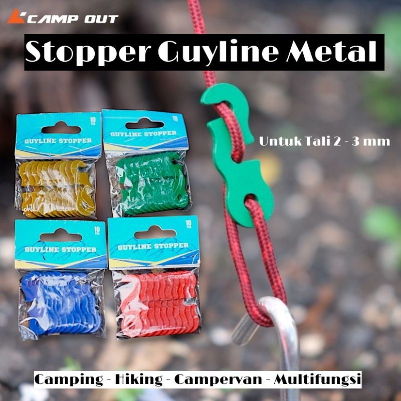 Guyline Tenda Camoing Pengencang Tali Tenda - Stopper Pengatur Tali Flysheet Metal