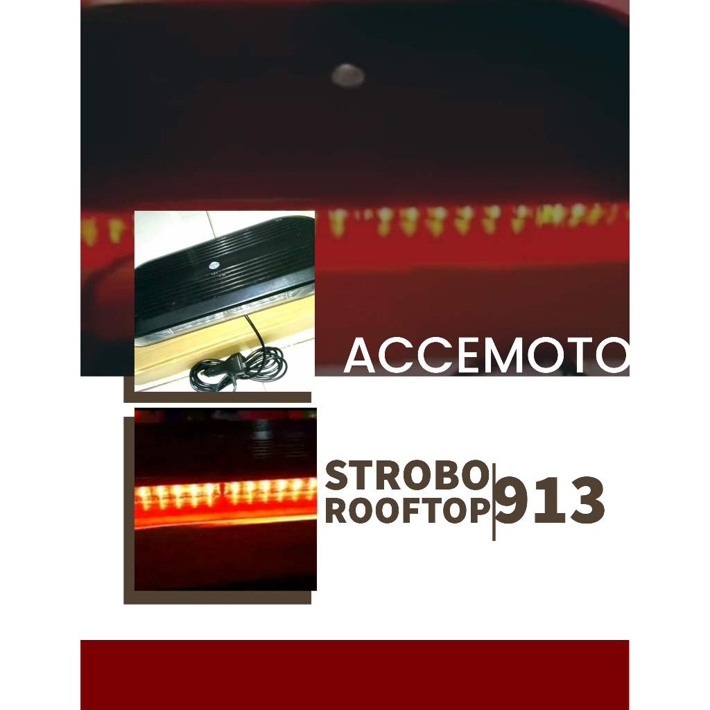 Lampu LED Rotator Merah Sirine Patwal 913 Rooftop Mobil