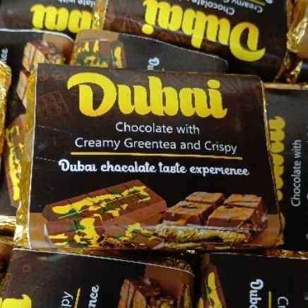 

Dubai chocolate with creamy greentea and crispy/cokelat dubai/coklat dubai 80 gram