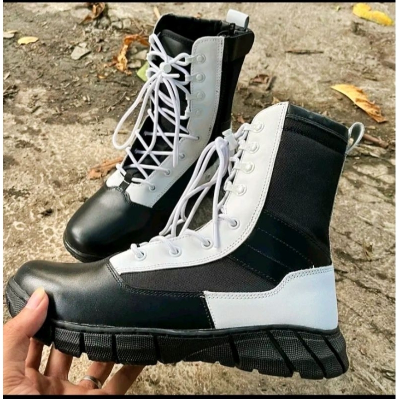 Sepatu PDL Provost Hitam Putih Jatah Resleting