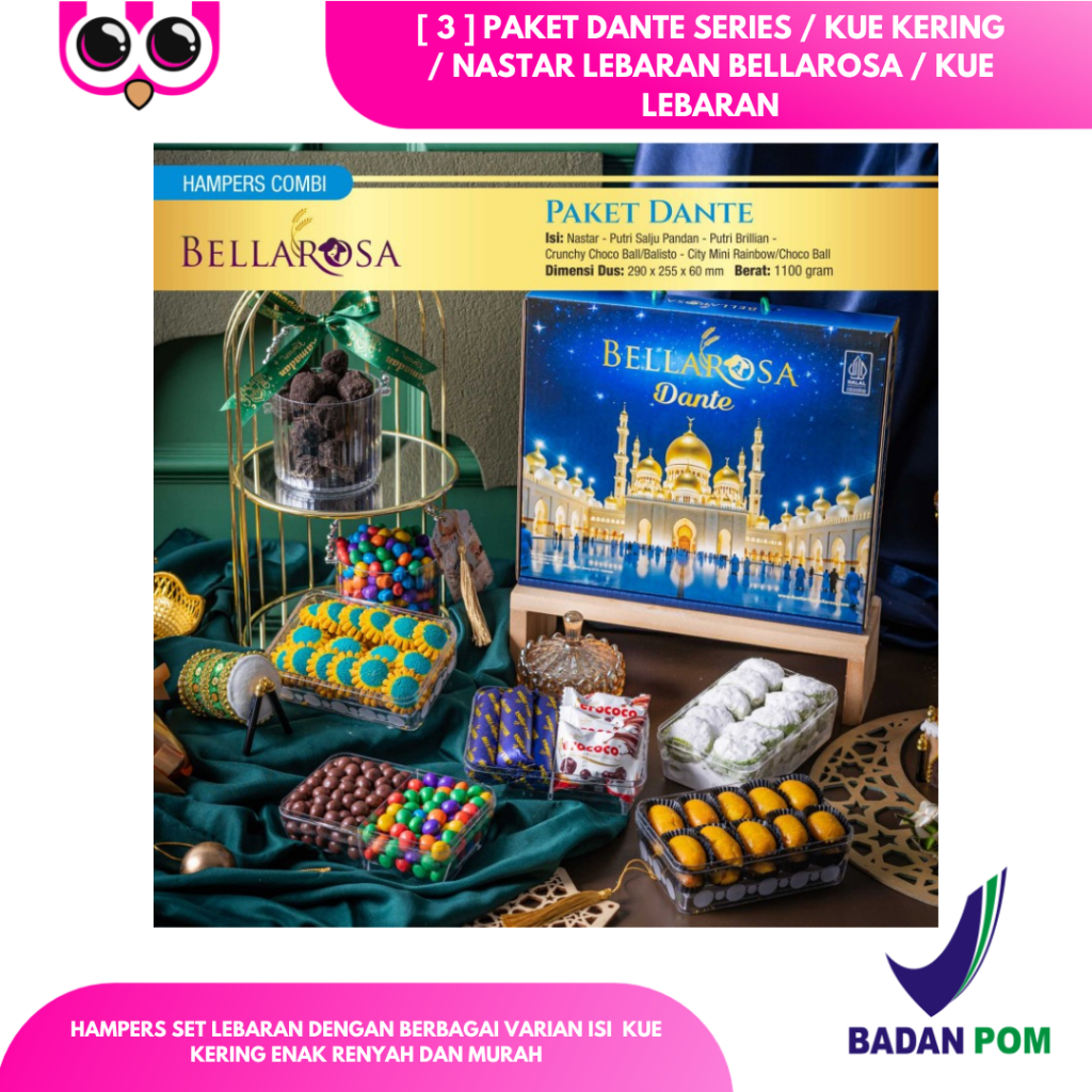 

[ 3 ] PAKET DANTE SERIES / KUE KERING / NASTAR LEBARAN BELLAROSA / KUE LEBARAN