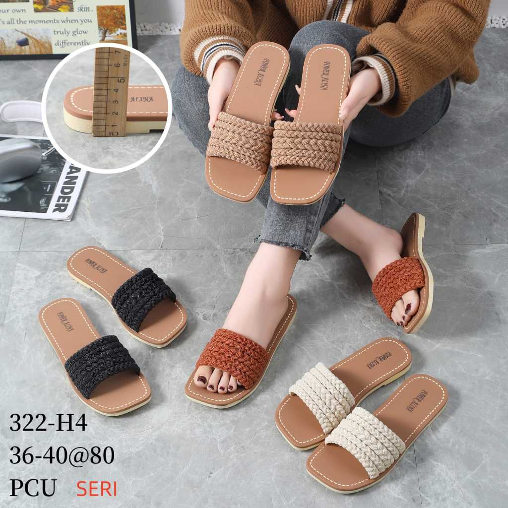 SANDAL SELOP ALINA MOTIF RAJUT