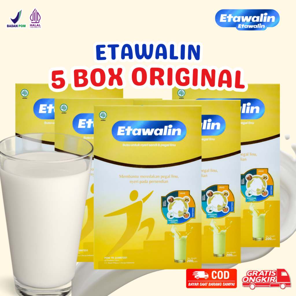 

Etawalin 5 Box - Susu Kambing Anti Tulang Keropos & Atasi Sakit Sendi Asam Urat Rematik Original