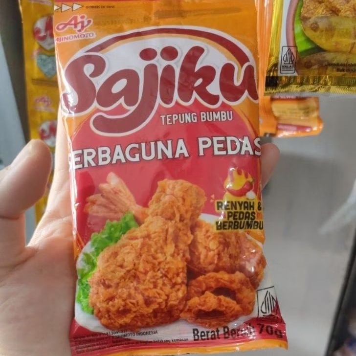 

Tepung Bumbu serbaguna pedas SAJIKU / SAJIKU TEPUNG BUMBU SERBAGUNA PEDAS 70GR
