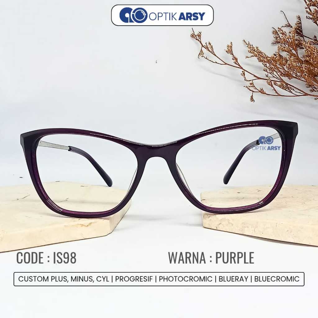 [FRAME KACAMATA CAT EYE OA] IS98 - UNGU
