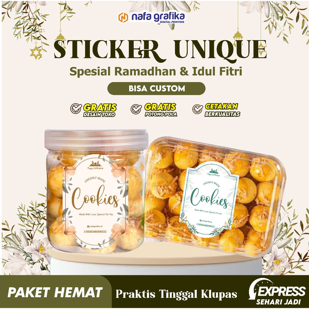 

STICKER TOPLES KUE KERING UNIK BISA CUSTOM IDUL FITRI LEBARAN STIKER KEMASAN HAMPERS SUDAH CUTTING