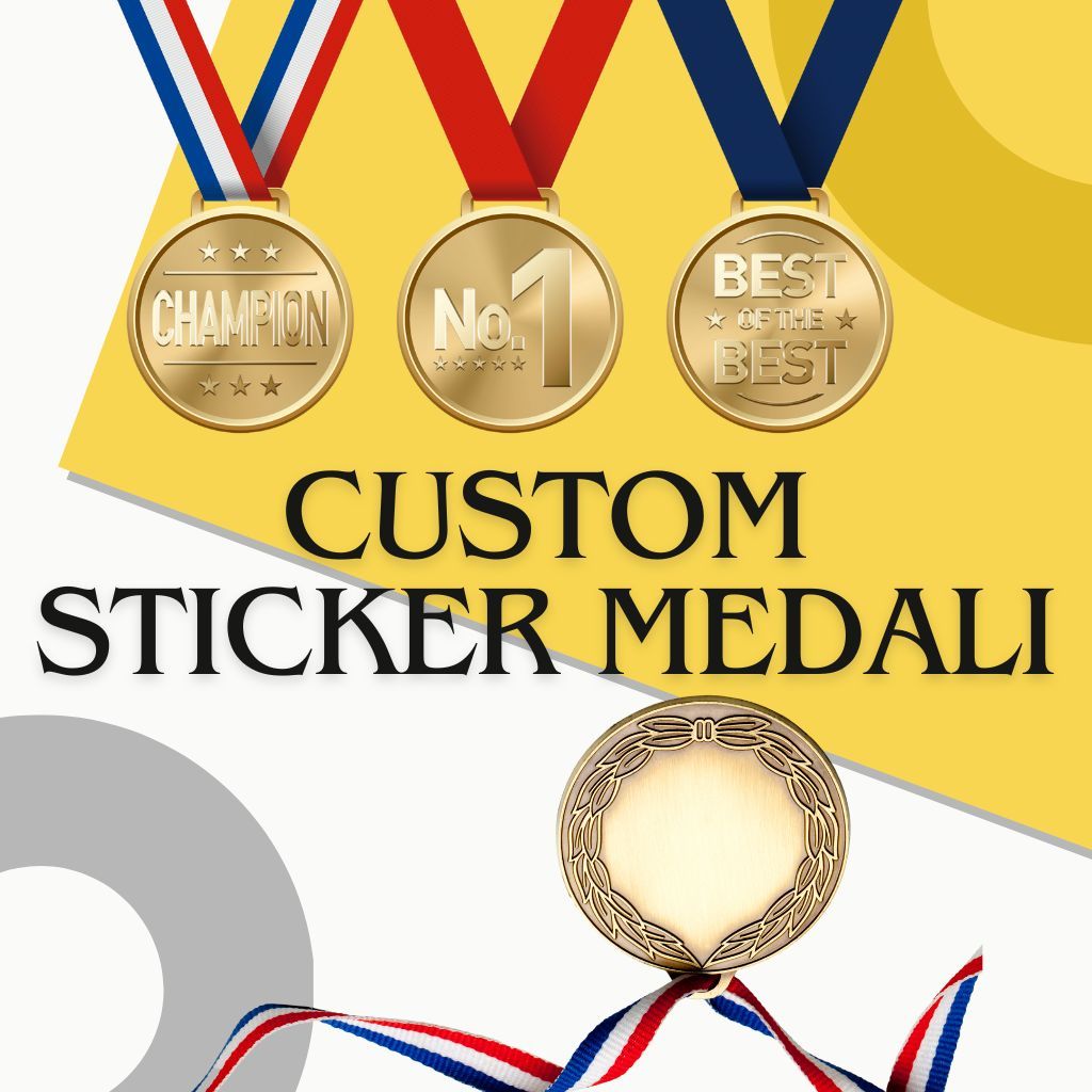 CUSTOM STICKER UNTUK MEDALI SATUAN /CUSTOM STICKER SATUAN
