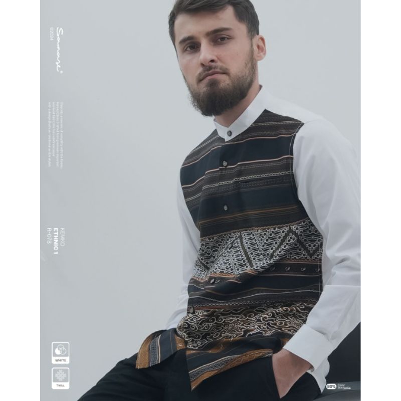 Kemeja Koko Pria Dewasa, Lengan Panjang, Kemeja Motif Batik. KEMKO SAMASE R078