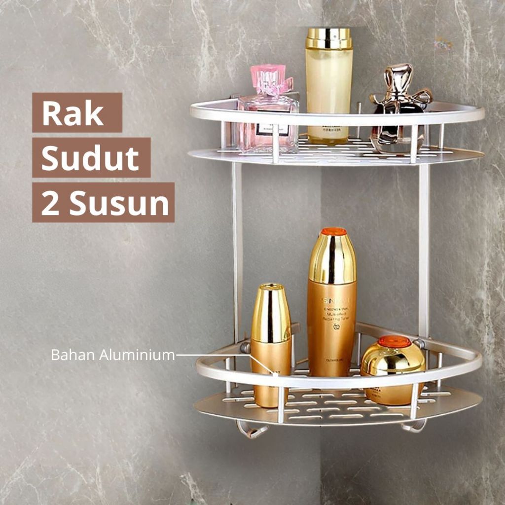Rak Sabun Kamar Mandi Dinding Rak Bumbu Dapur Aluminium Rak Tempel Gantung Tempat Handuk Tempel