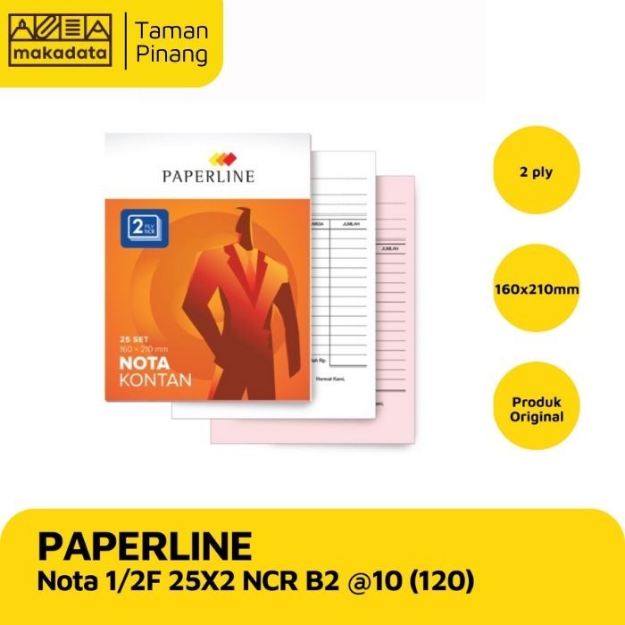 

PAPERLINE NOTA 1/2 FOLIO / NOTA KONTAN BESAR 2 PLY PAPERLINE 25 LEMBAR (1PCS)