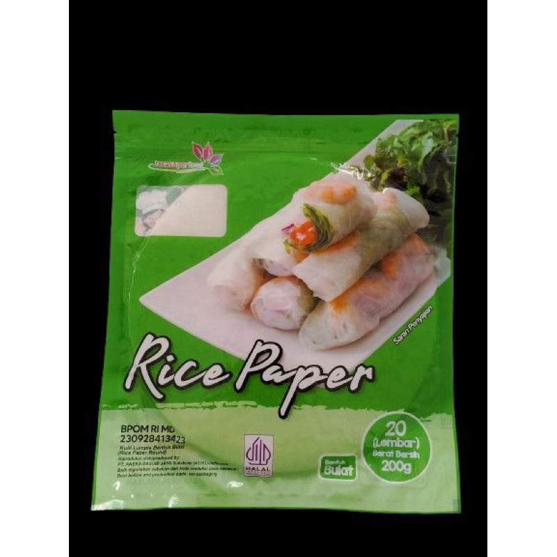 

Rice paper 200gr/ Kulit Lumpia bentuk bulat 20 lembar/Rice paper Bulat