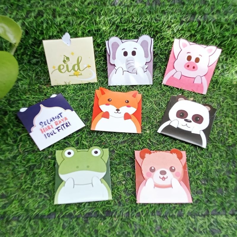 

isi 10 amplop lebaran viral 3D karakter animal cute