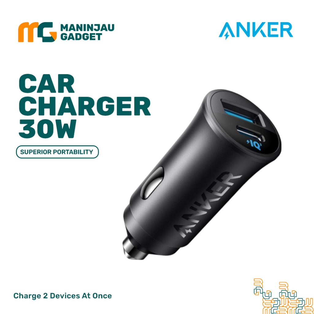 ANKER Car Charger Mobil 30W 2 Port USB TYPE C A2741