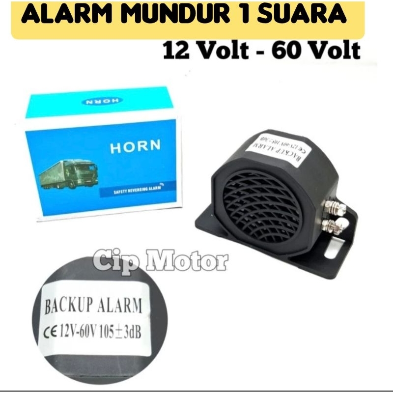 Klakson Alarm Mundur 1 Suara 12 Volt 60 Volt Mobil Truk Rem MoTor